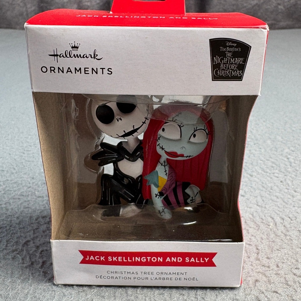 Hallmark Disney Nightmare Before Christmas Jack Skellington Sally Ornament Boxed